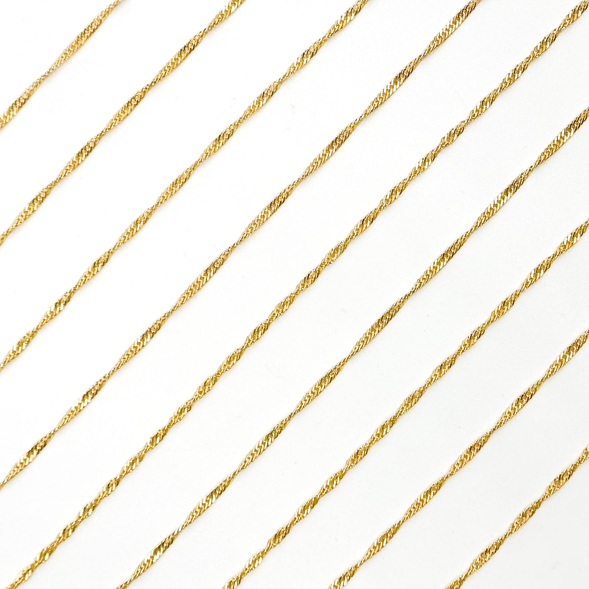 V316GF. 14K Gold Filled Twisted Singapore Unfinished Chain