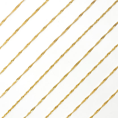 V316GF. 14K Gold Filled Twisted Singapore Unfinished Chain