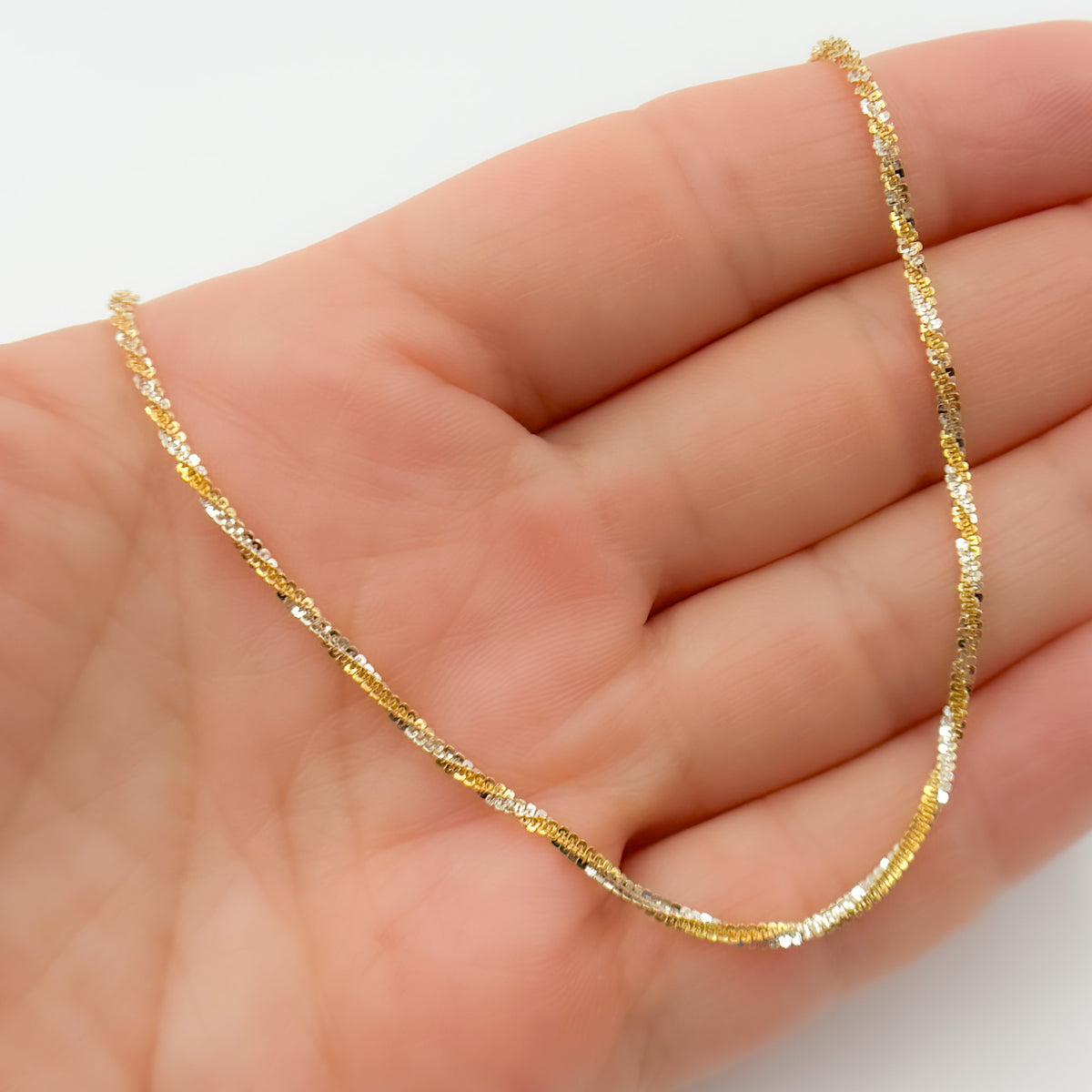 Sterling Silver Gold Plated Popcorn Necklace