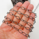 Load image into Gallery viewer, Black Rhodium Sterling Silver Twisted Oval Link Chain