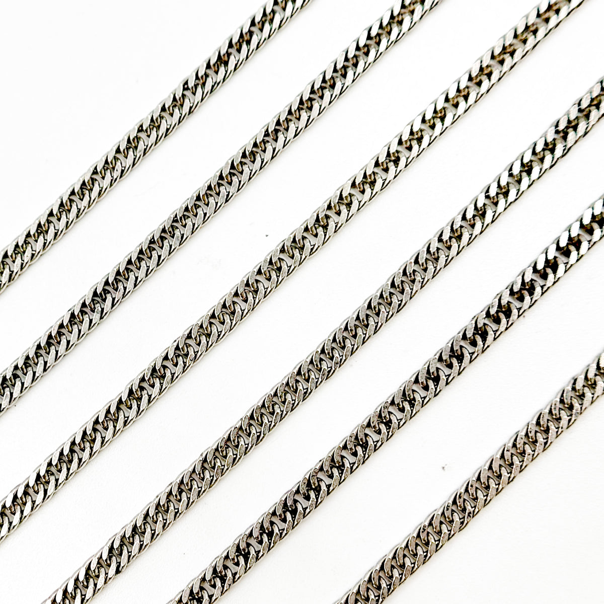 Oxidized Sterling Silver Solid Double Curb Chain