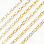 Load image into Gallery viewer, V25GP. Gold Plated Sterling Silver Gold Plated Textured Oval Link Chain
