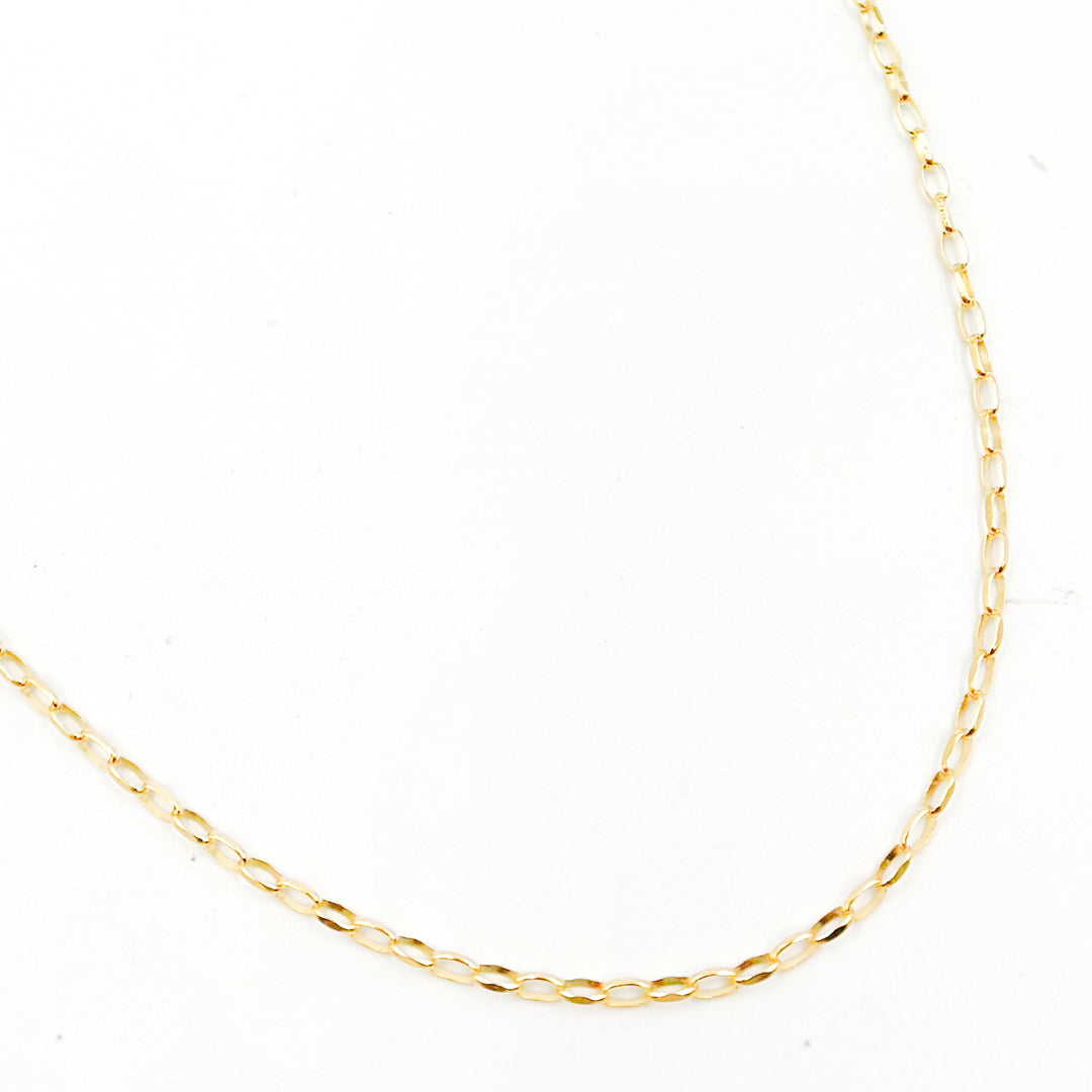 045BOVH4. 14k Solid Yellow Gold Diamond Cut Oval Cable Chain