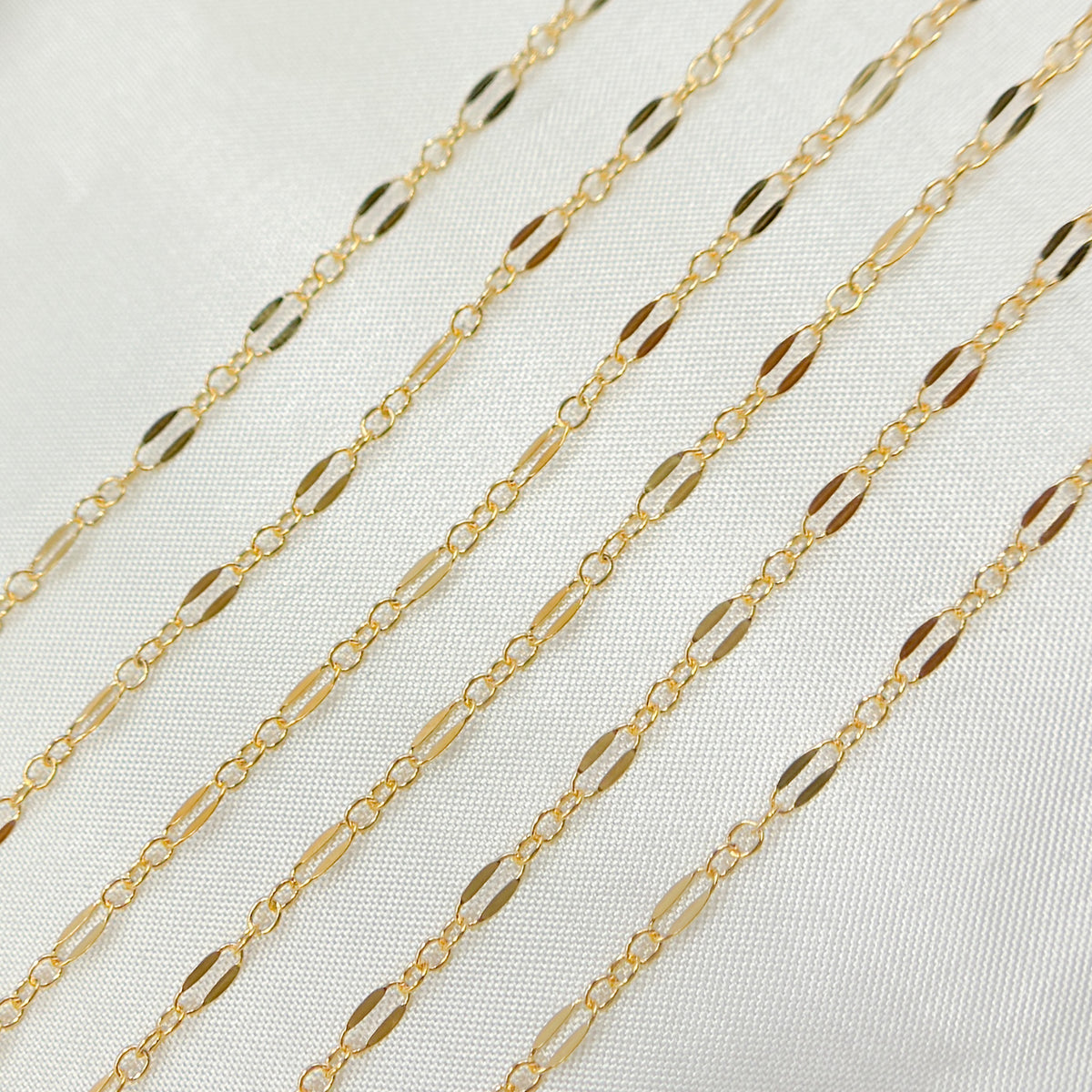 14K Gold-Filled Flat Marina and Cable Links Chain