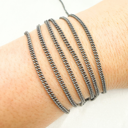 Oxidized Sterling Silver Curb Chain