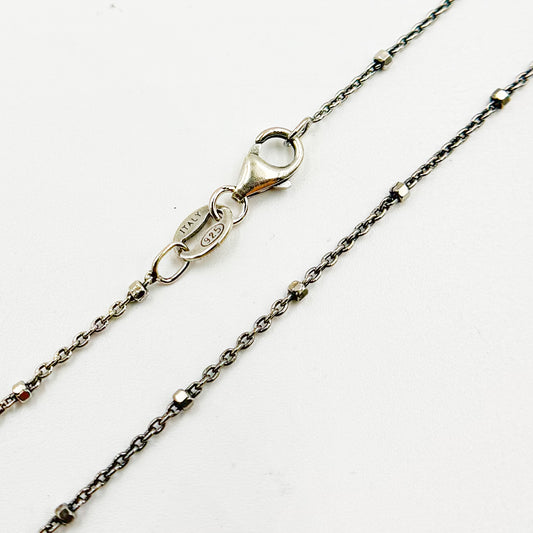 Oxidized Sterling Silver Cube Satellite Necklace