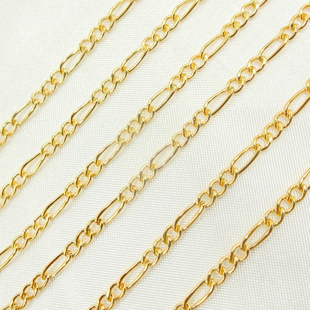 14K Yellow Gold Filled Figaro Style Chain. 2431CHRGF