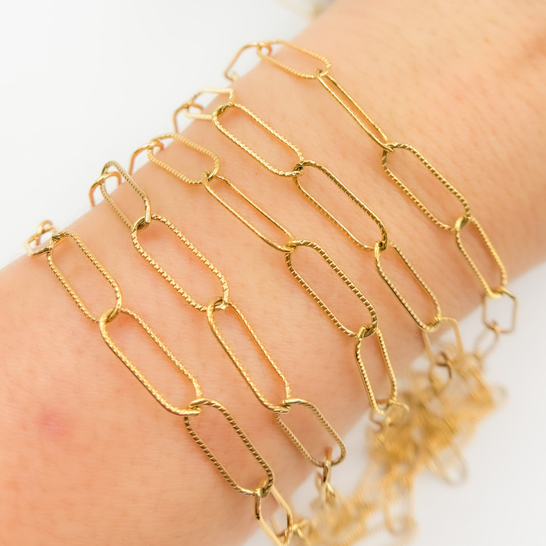 768LGF. 14K Gold-Filled Twisted Paperclip Chain
