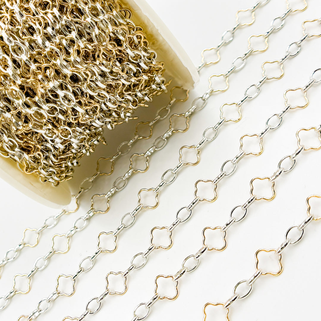 V306TT. Clover and 3 Oval Links combination Chain