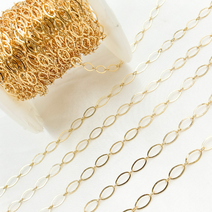 Gold-Filled Flat Oval Long and Short Link Chain