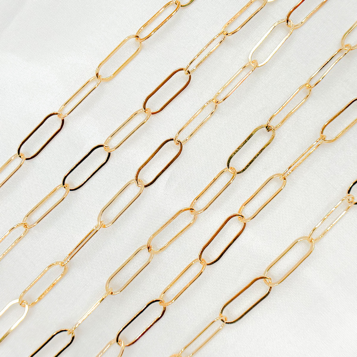 14k Gold Filled Paperclip Flat Chain