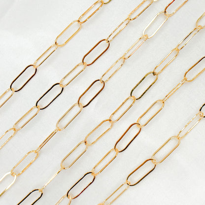 14k Gold Filled Paperclip Flat Chain