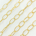 Load image into Gallery viewer, Y72AGP. Gold Plated Sterling Silver Diamond Cut Oval Link Chain.
