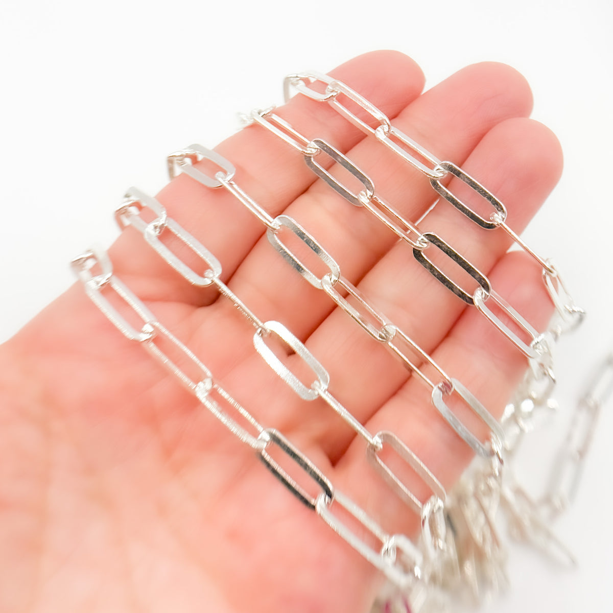 Sterling Silver Flat Paperclip Chain