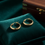 Load image into Gallery viewer, 15850023355.  14K Solid Gold Fancy Round Hollow Hoop Earrings
