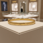Load image into Gallery viewer, Bangle19. 14K Solid Gold Matte Textured Bangle