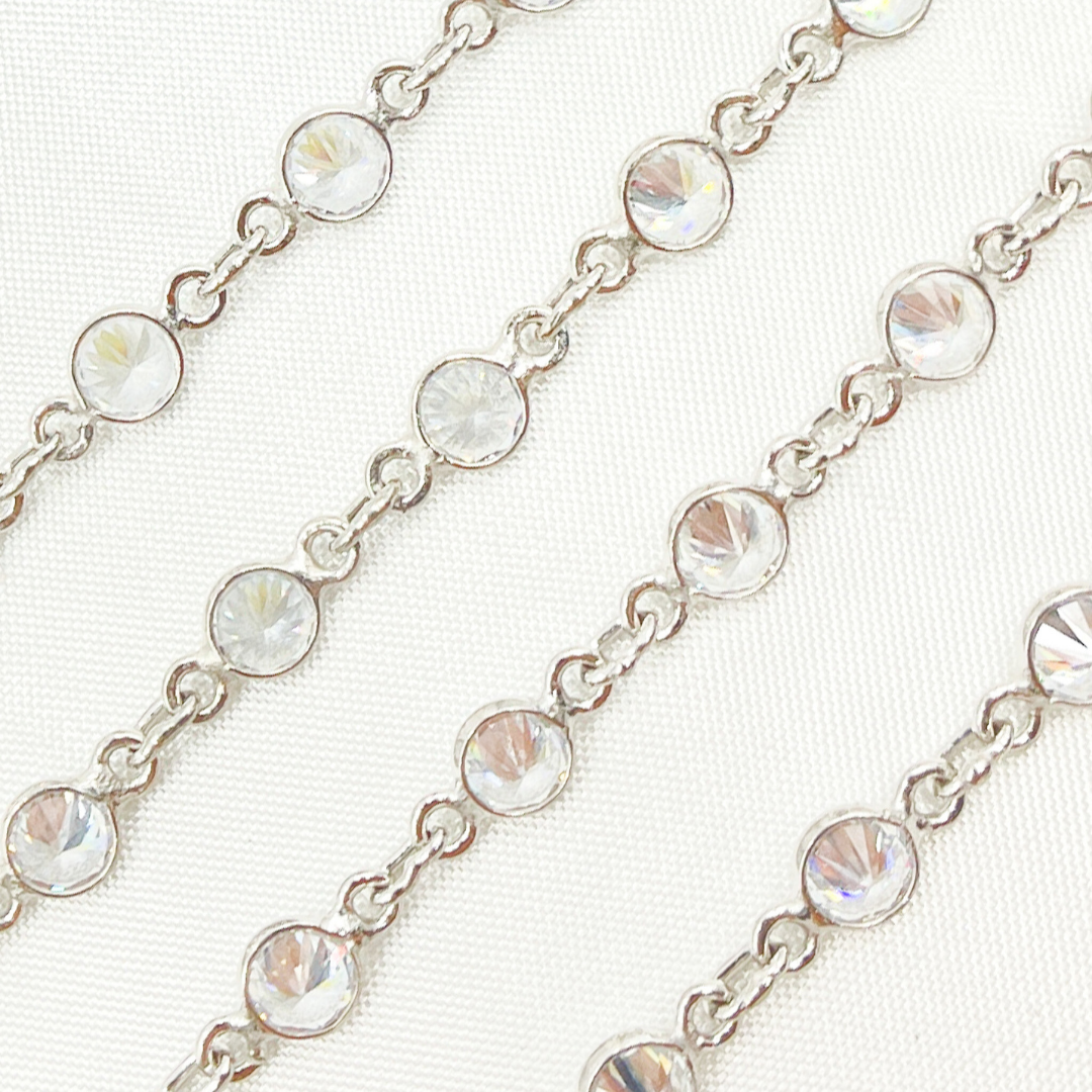 Cubic Zirconia Round Shape Connected Chain