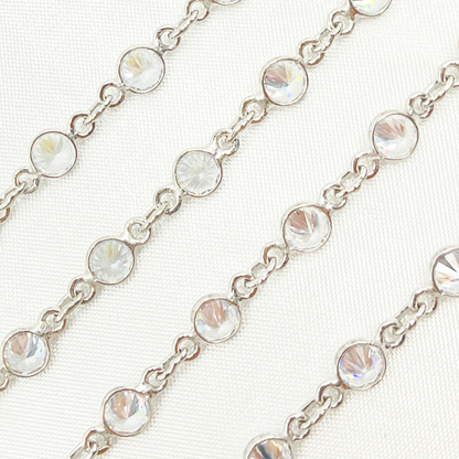 Cubic Zirconia Round Shape Connected Chain