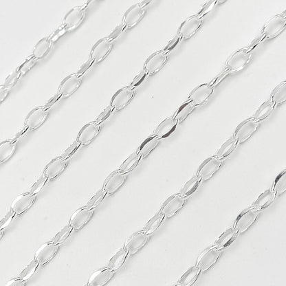 Sterling Silver Diamond Cut Oval Link Chain