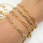 Load image into Gallery viewer, Z48GP. Gold Plated 925 Sterling Silver Diamond Cut Paperclip Link Chain