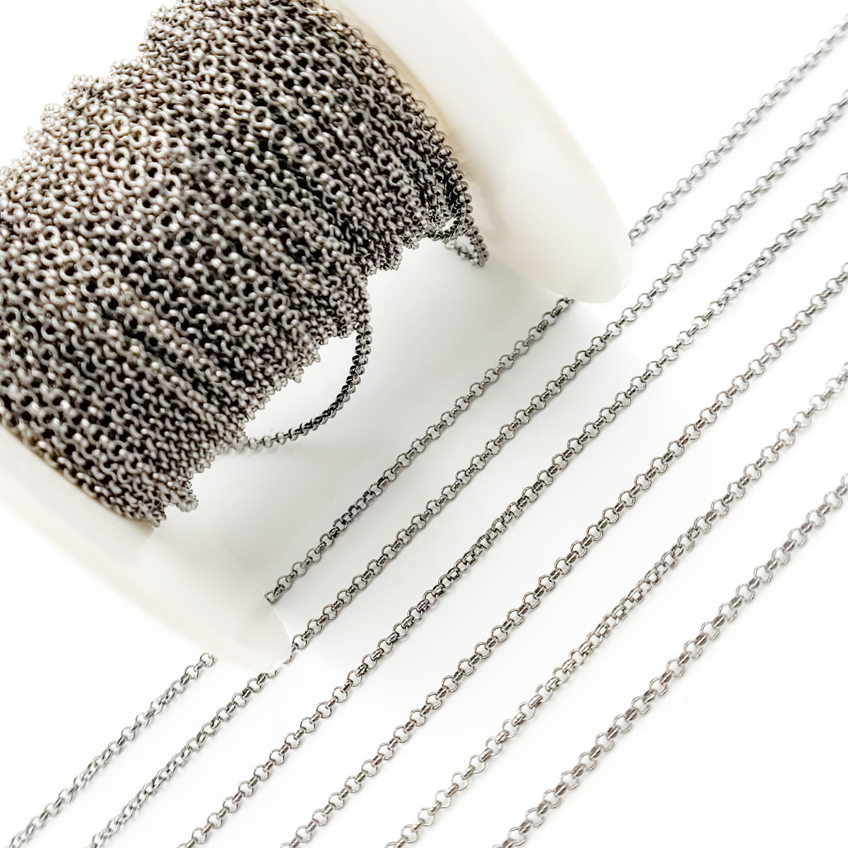 Black Rhodium Sterling Silver Rolo Chain