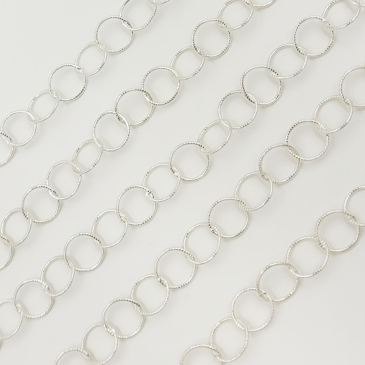 Sterling Silver Twisted Round Link Chain