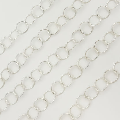 Sterling Silver Twisted Round Link Chain