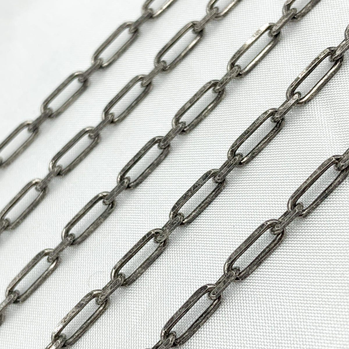 Oxidized Sterling Silver Paperclip Link Chain