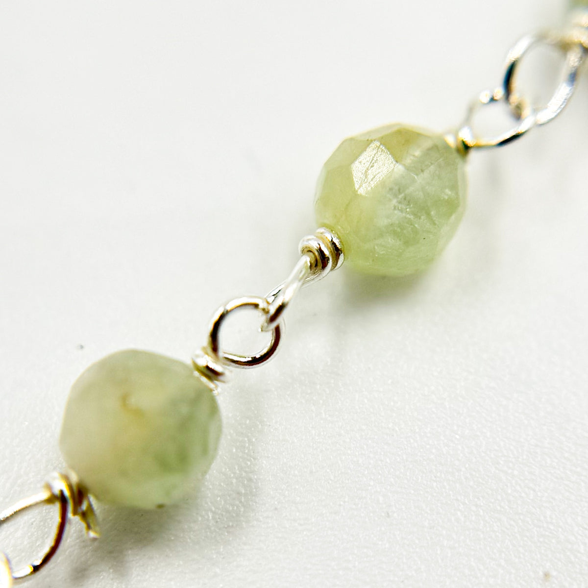 Coated Aquamarine Sterling Silver Wire Chain