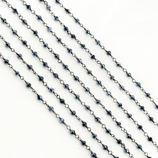 Coated Blue Silverite Oxidized Wire Chain