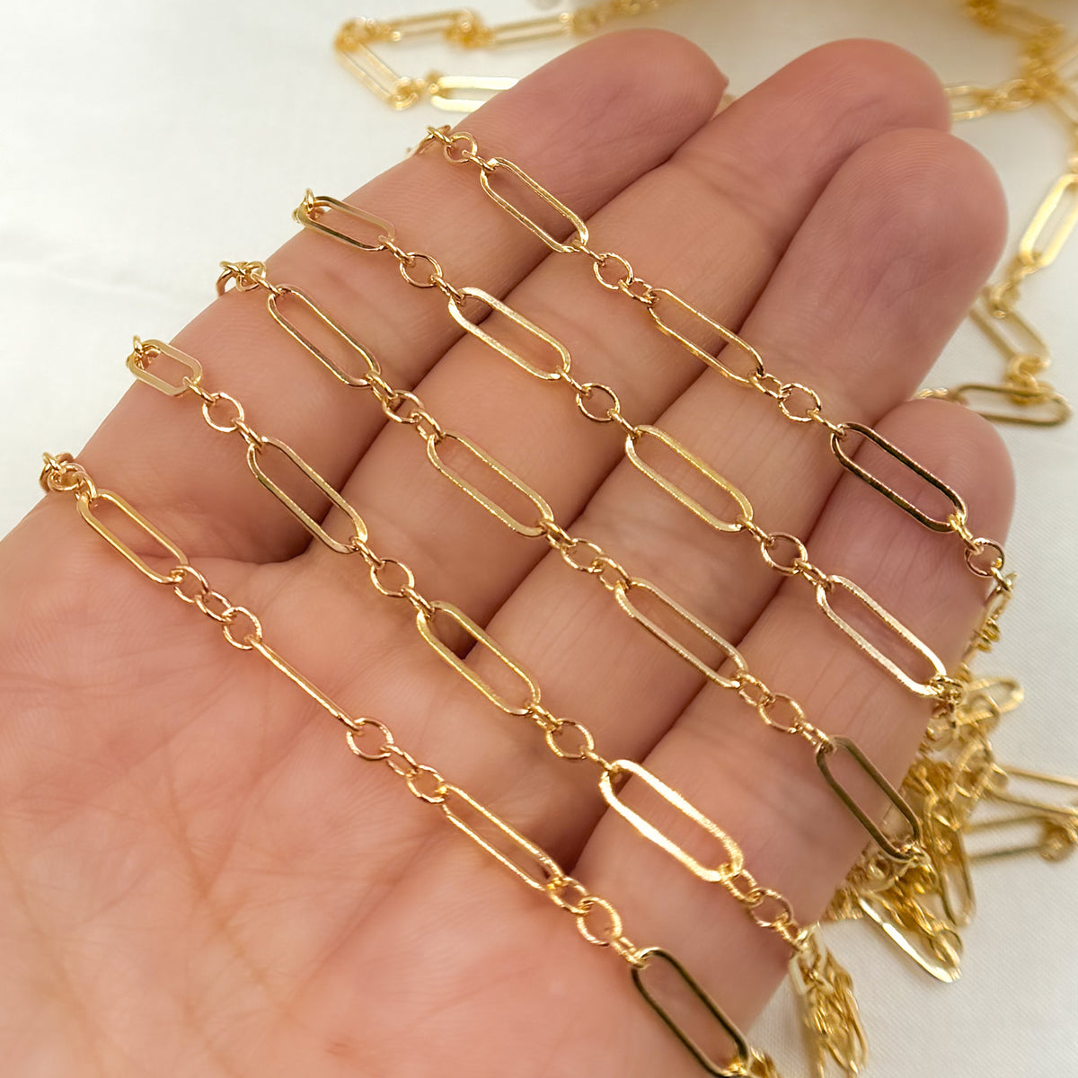 14K Gold-Filled Flat Long & Short Links Chain