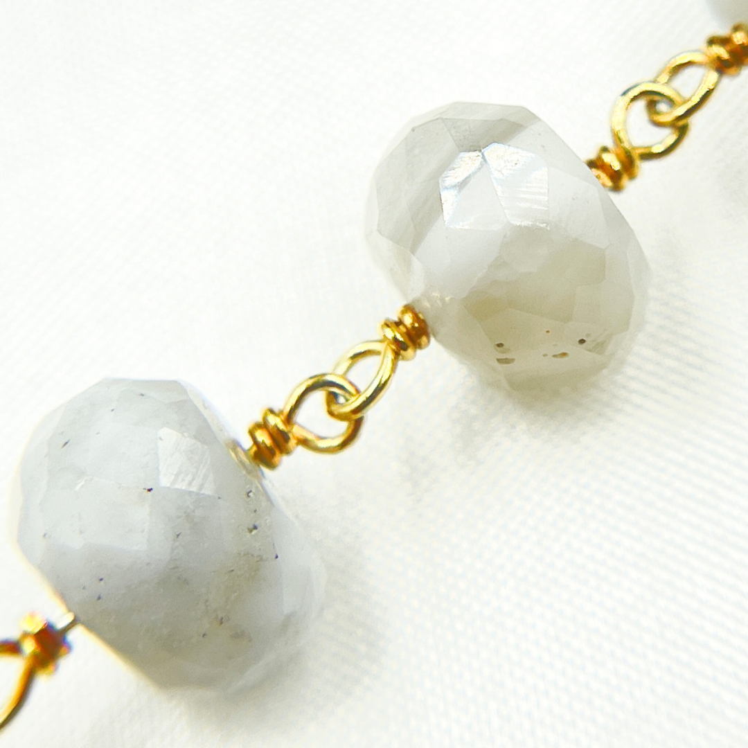 Blue Lace Agate Gold Plated Wire Chain.