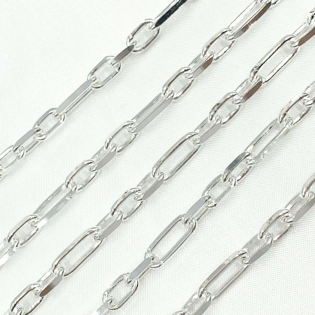 Sterling Silver Diamond Cut Long & Short Link Chain