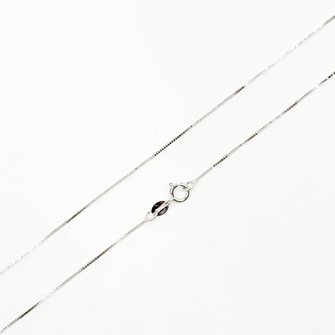 040VEDWG18K. 18K Solid White Gold Box Chain
