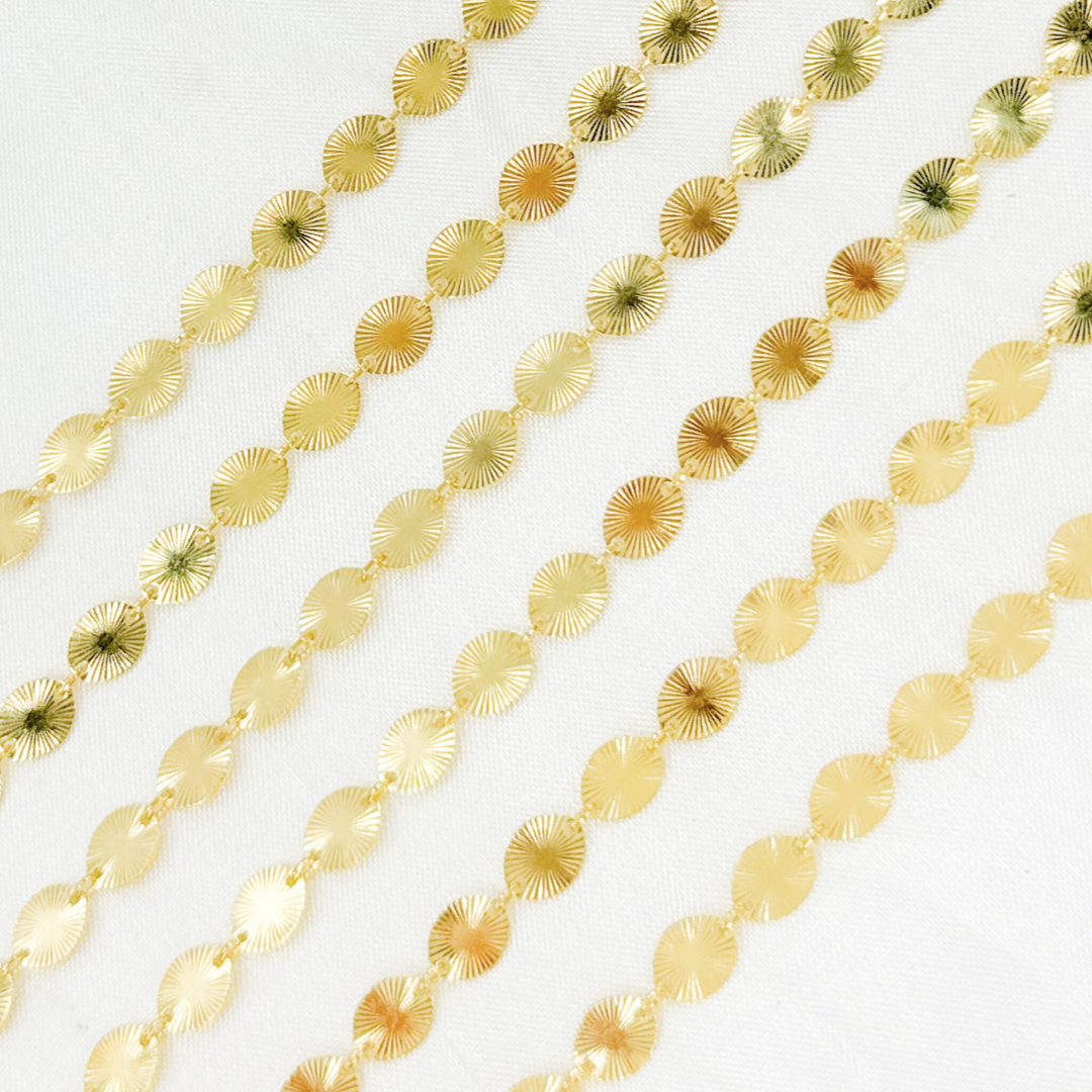 V164GP. Gold Plated 925 Sterling Silver Textured Oval Chain