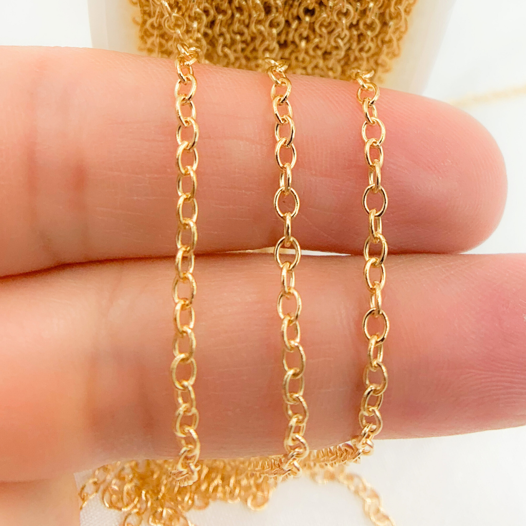 14K Gold Filled Cable Round Link Chain. 1813GF