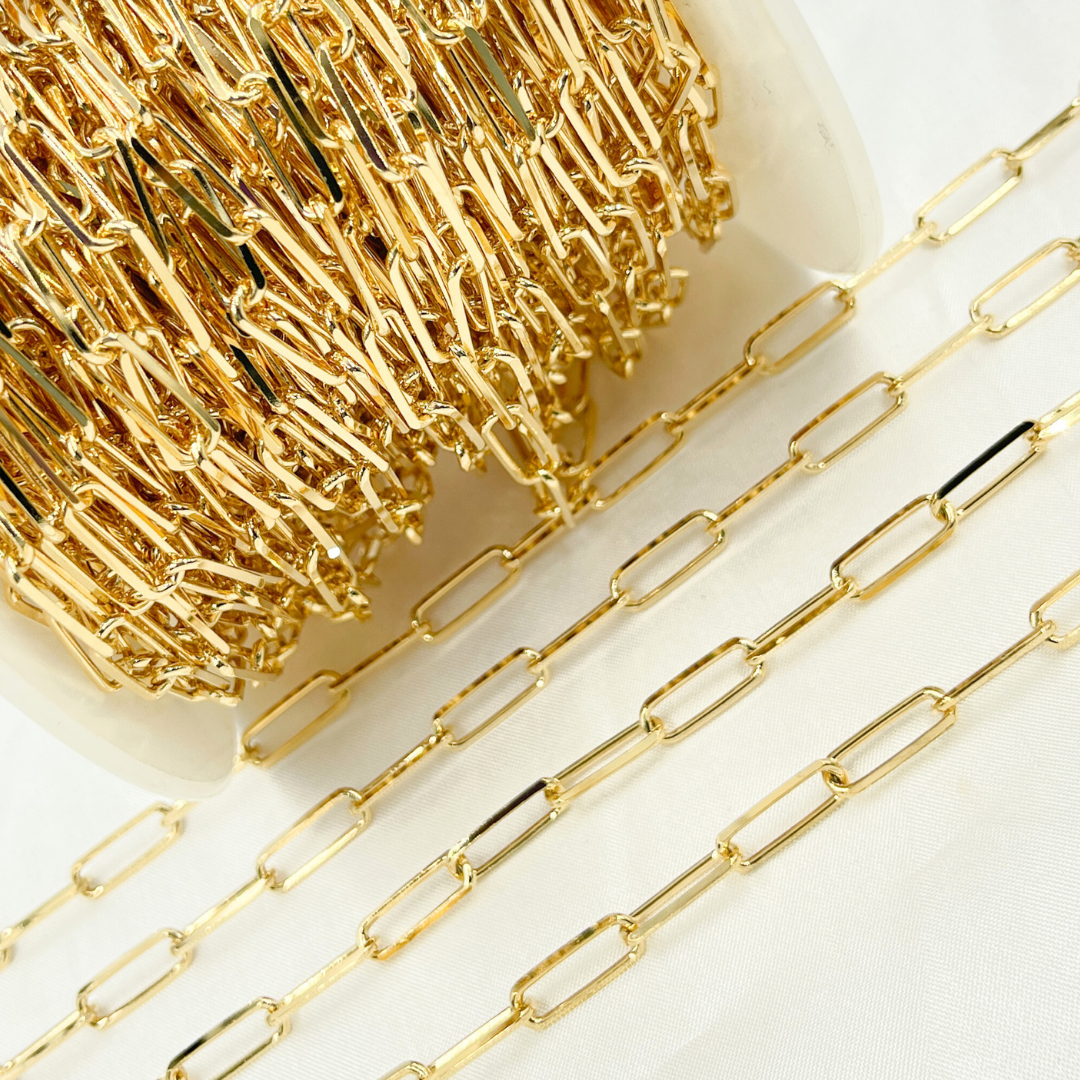 Gold Plated 925 Sterling Silver Paperclip Chain. Y58DGP