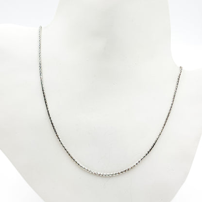 TRE005. 14k Solid White Gold Wheat Chain