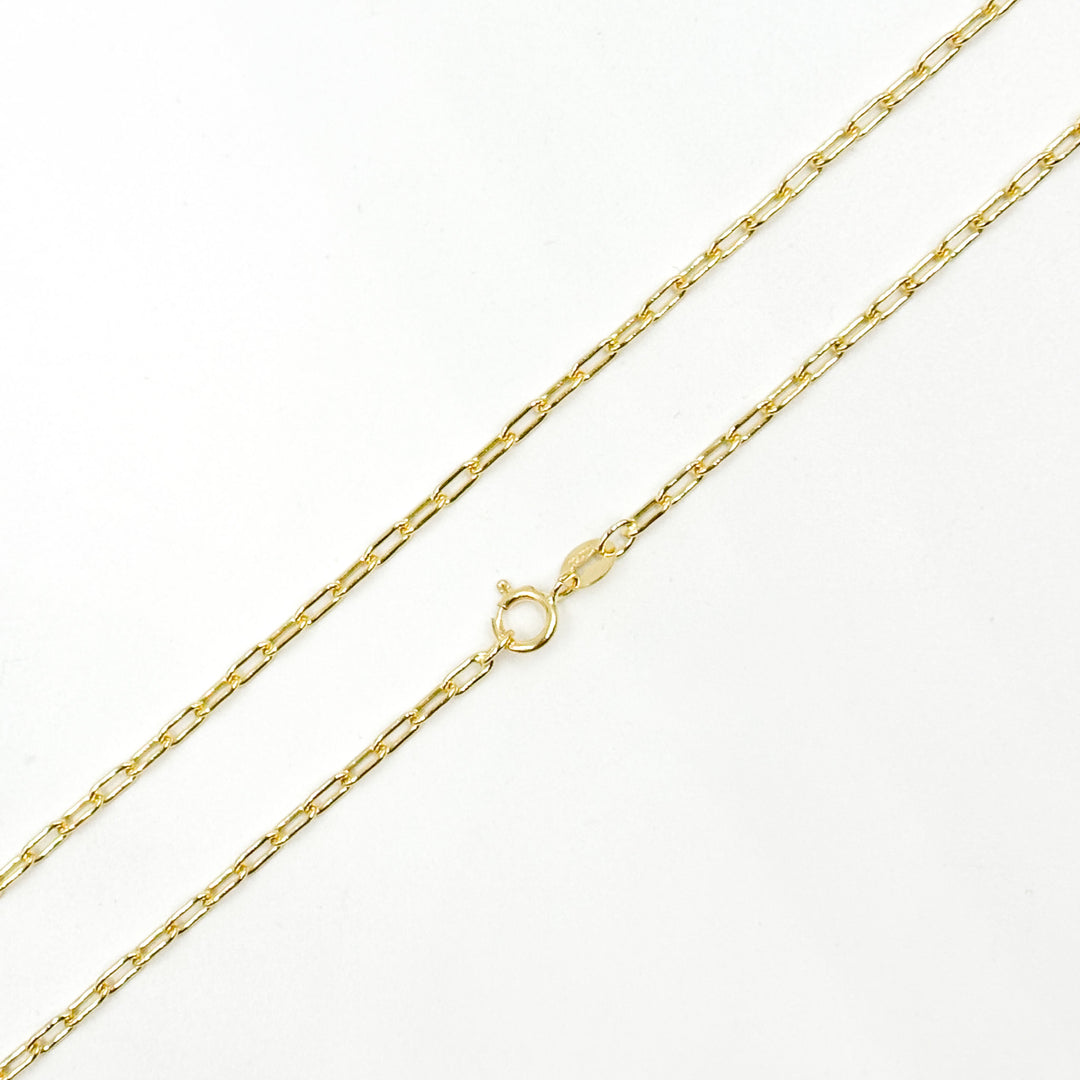 058FLCL218K. 18K Solid Yellow Gold Paperclip Link Chain
