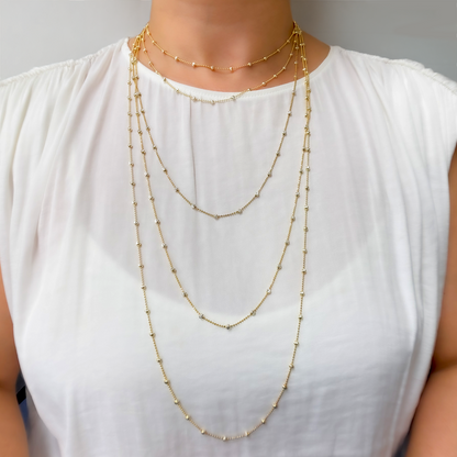 Sterling Silver Gold and Silver Necklace Satellite
