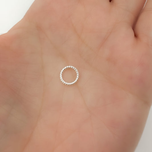 Gauge White Twisted Close Jump Ring