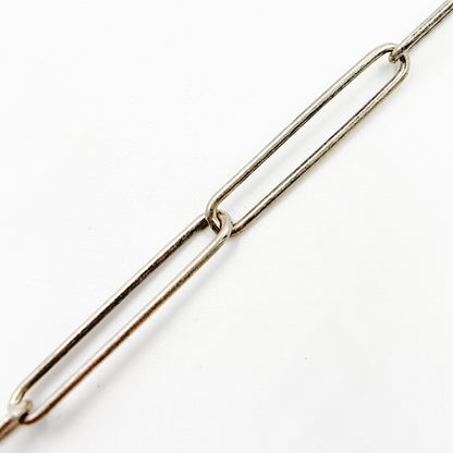 Oxidized Sterling Silver Smooth Long Paperclip Chain