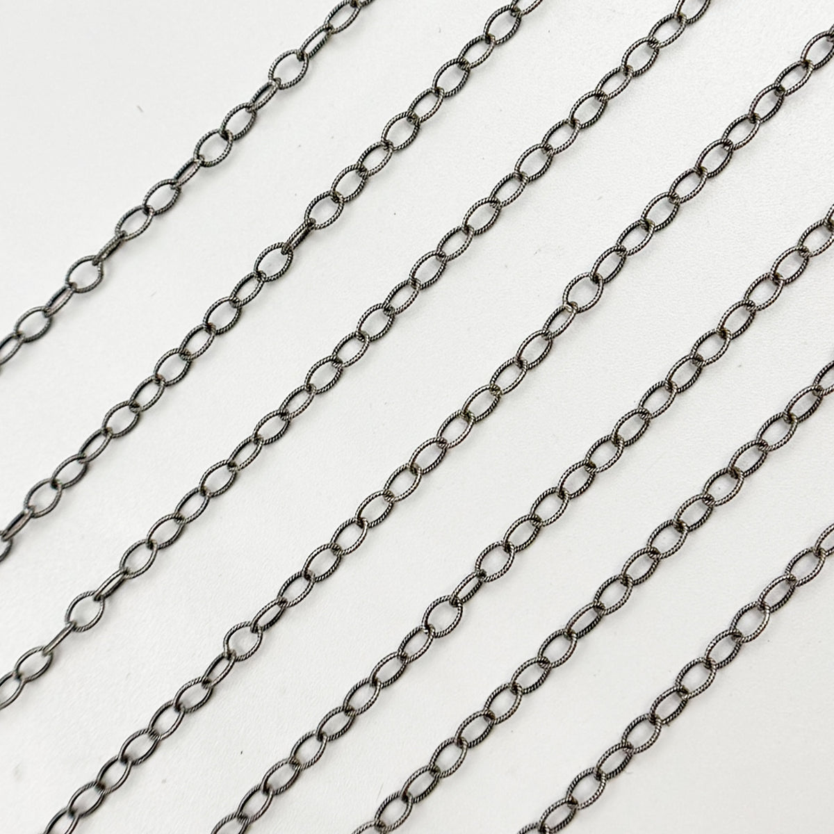Oxidized Hammered Cable Chain