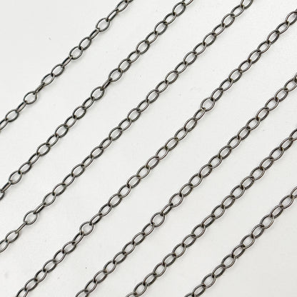 Oxidized Hammered Cable Chain