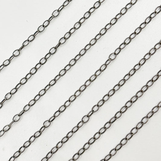 Oxidized Hammered Cable Chain