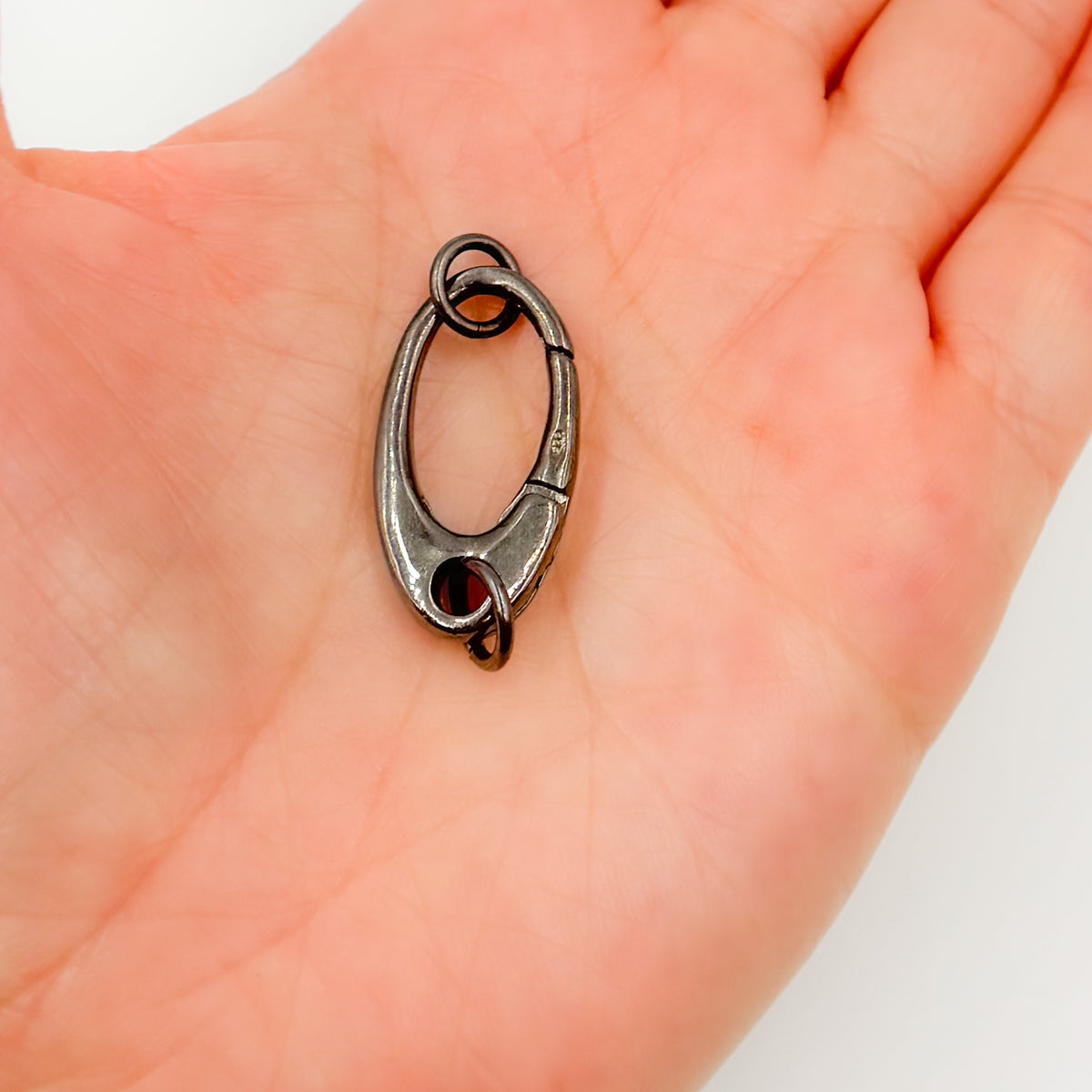 26MM Black Rhodium Sterling Silver Oval Clasp