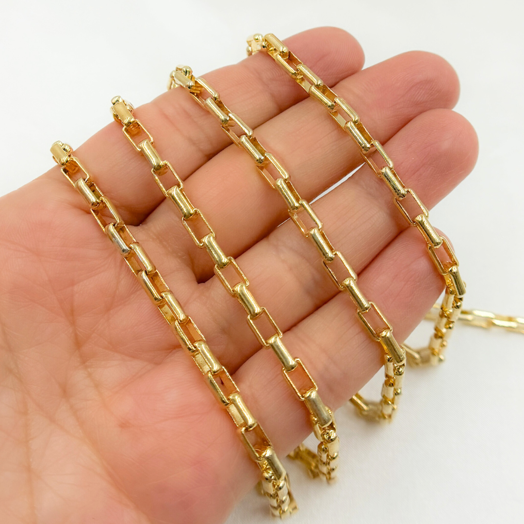 501GP. Gold Plated 925 Sterling Silver Smooth Box Chain