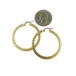 Load image into Gallery viewer, GER119. 14K Solid Gold Hollow Hoop with Engraving