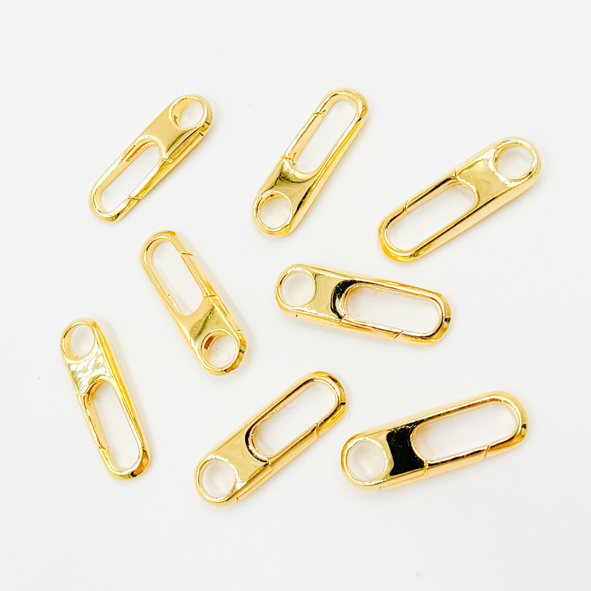 20MM Gold Plated Shiny Sterling Silver Oval Clasp