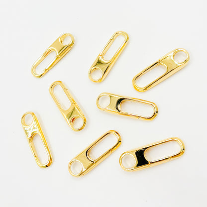 20MM Gold Plated Shiny Sterling Silver Oval Clasp